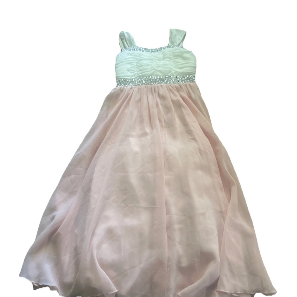 Speechless Elegant Pink and White Kids Dress
